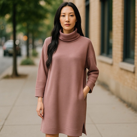 Womens A New Day Mauve Turtleneck Sweater Dress Size M - Picture 1 of 9
